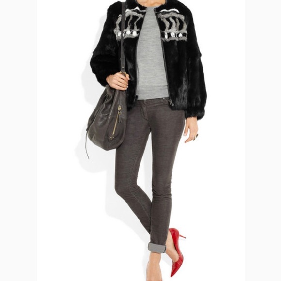 IRO Lorna Patterned Rabbit Bomber Jacket - Picture 4 of 5